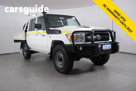 White 2022 Toyota Landcruiser 70 Series Double Cab Chassis LC79 Workmate