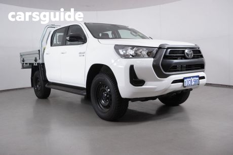 White 2023 Toyota Hilux Double Cab Chassis SR (4X4)