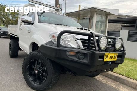 White 2012 Toyota Hilux Cab Chassis Workmate (4X4)
