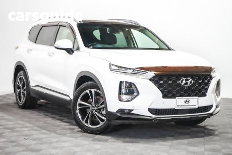 White 2019 Hyundai Santa FE Wagon Highlander Crdi Satin AWD