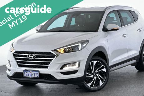 White 2018 Hyundai Tucson Wagon Special Edition Burgundy (awd)