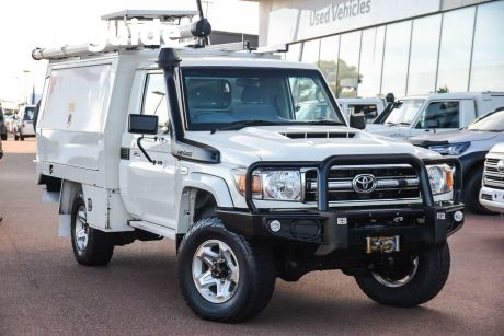 White 2018 Toyota Landcruiser Cab Chassis GXL (4X4)