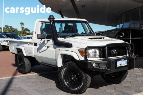 White 2017 Toyota Landcruiser Cab Chassis Workmate (4X4)