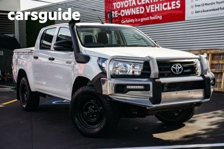 White 2018 Toyota Hilux Dual Cab Utility Workmate (4X4)