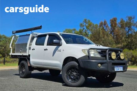 White 2010 Toyota Hilux Dual Cab Chassis SR (4X4)