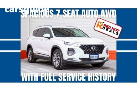 White 2019 Hyundai Santa FE Wagon Elite Crdi Satin (awd)