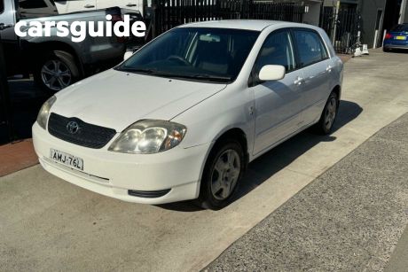 White 2002 Toyota Corolla Hatch ZZE122R Conquest Hatchback 5dr Man 5sp, 1.8i [MY03]