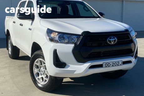White 2022 Toyota Hilux Double Cab Pick Up Workmate (4X4)