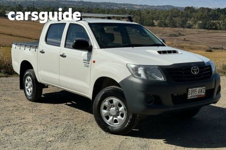 White 2013 Toyota Hilux Dual Cab Pick-up Workmate (4X4)