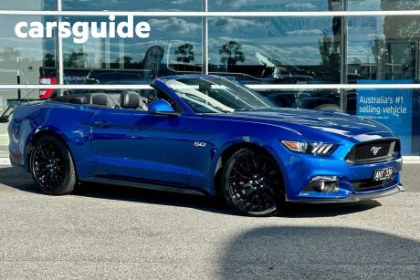 Blue 2017 Ford Mustang Convertible GT 5.0 V8