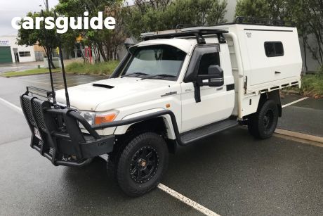 White 2015 Toyota Landcruiser Cab Chassis GXL (4X4)