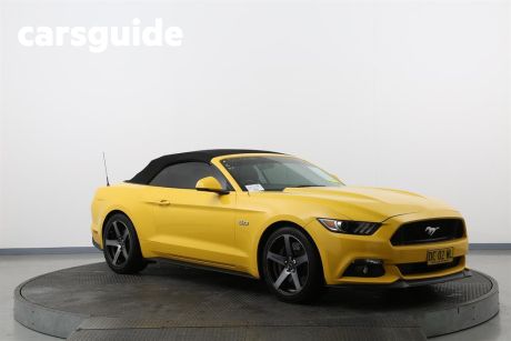 Yellow 2016 Ford Mustang Convertible GT 5.0 V8