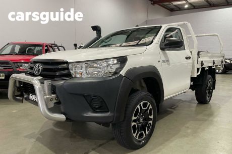 White 2015 Toyota Hilux Cab Chassis Workmate (4X4)