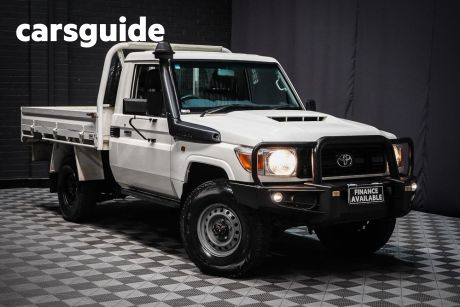 White 2019 Toyota Landcruiser Cab Chassis Workmate (4X4)