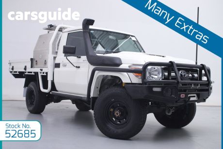 White 2019 Toyota Landcruiser Cab Chassis GXL (4X4)