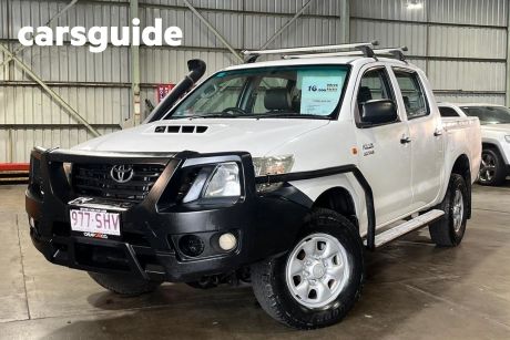 White 2012 Toyota Hilux Dual Cab Pick-up Workmate (4X4)