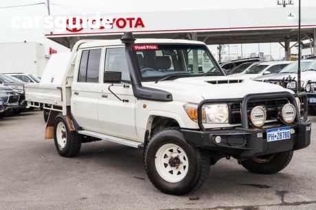White 2020 Toyota Landcruiser 70 Series Double Cab Chassis Workmate + Diff Locks