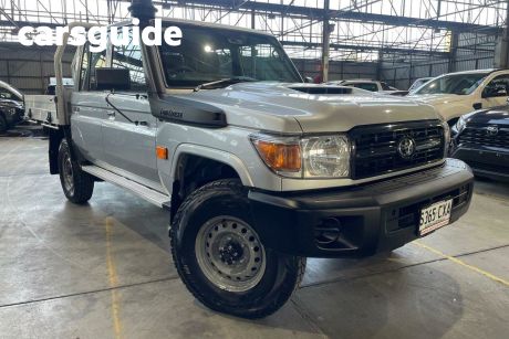 Silver 2023 Toyota Landcruiser 70 Series Double Cab Chassis LC79 Workmate + Diff Locks