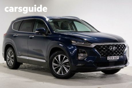 Blue 2019 Hyundai Santa FE Wagon Elite