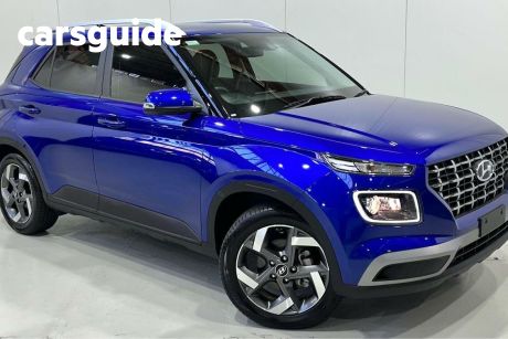 Blue 2022 Hyundai Venue Wagon Elite (black) Sunroof