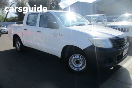 White 2013 Toyota Hilux Dual Cab Pick-up Workmate