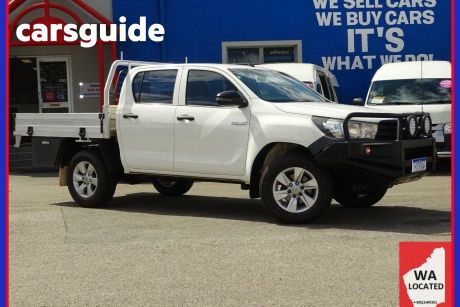 White 2017 Toyota Hilux Dual Cab Chassis Workmate (4X4)