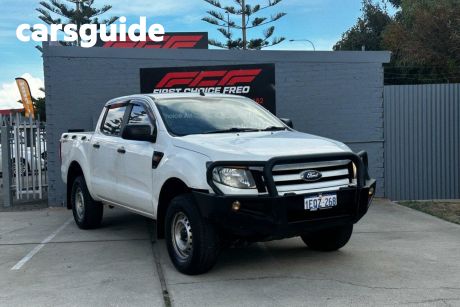 White 2014 Ford Ranger Ute Tray PX MkII XL Cab Chassis Double Cab 4dr Spts Auto 6sp 4x4 2.2D