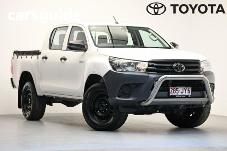 White 2019 Toyota Hilux Double Cab Pick Up Workmate (4X4)