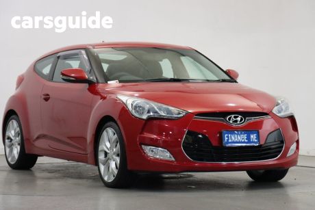 Red 2012 Hyundai Veloster Coupe +
