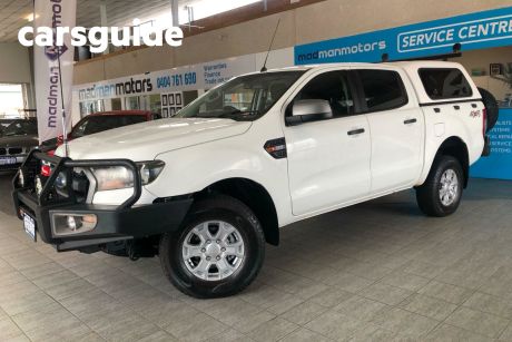White 2016 Ford Ranger Ute Tray PX MkII XLS Utility Double Cab 4dr Spts Auto 6sp, 4x4 1052kg