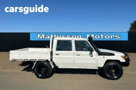 White 2014 Toyota Landcruiser Ute Tray Workmate Double Cab