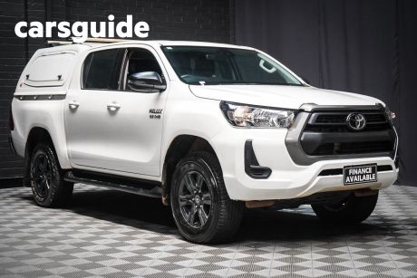 White 2023 Toyota Hilux Ute Tray SR Double Cab