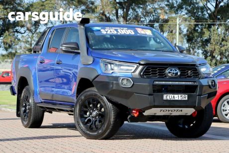 Blue 2022 Toyota Hilux Double Cab Pick Up Rugged X (4X4)