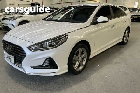 White 2019 Hyundai Sonata Sedan Active