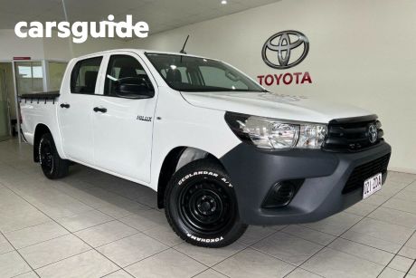 White 2017 Toyota Hilux Ute Tray WorkMate 4x2 Double Cab Pick Up