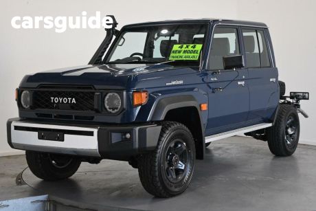 Blue 2024 Toyota Landcruiser 70 Series Double Cab Chassis LC79 GXL
