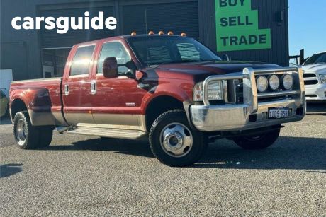 Red 2007 Ford F350 Crew Cab Chassis XLT