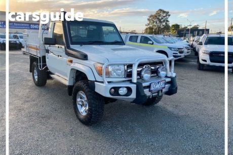 White 2014 Toyota Landcruiser Cab Chassis GXL (4X4)