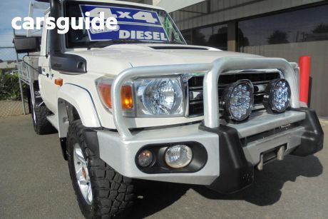 White 2014 Toyota Landcruiser Cab Chassis GXL (4X4)