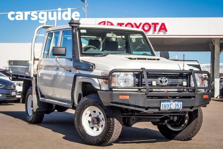 White 2020 Toyota Landcruiser Double Cab Chassis Workmate (4X4)