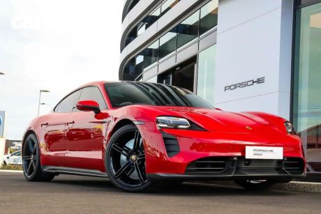 Red 2021 Porsche Taycan Coupe Turbo S