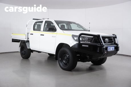 White 2022 Toyota Hilux Double Cab Chassis Workmate (4X4)