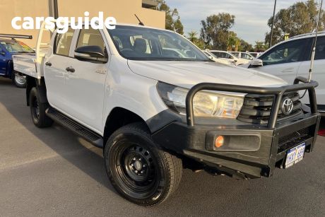White 2015 Toyota Hilux Dual Cab Utility Workmate (4X4)