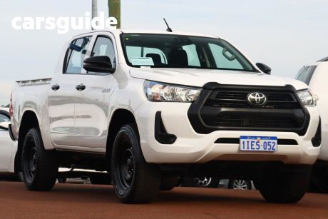 White 2021 Toyota Hilux Double Cab Chassis Workmate (4X4)