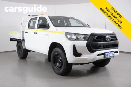 White 2023 Toyota Hilux Double Cab Chassis Workmate (4X4)