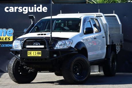 White 2009 Toyota Hilux Dual Cab Chassis SR (4X4)