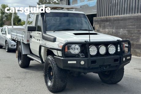 White 2008 Toyota Landcruiser Cab Chassis Workmate (4X4)