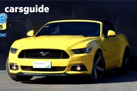 Yellow 2016 Ford Mustang Convertible GT 5.0 V8