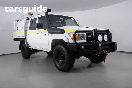 White 2019 Toyota Landcruiser Double Cab Chassis Workmate (4X4)