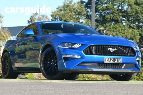 Blue 2019 Ford Mustang Coupe Fastback GT 5.0 V8